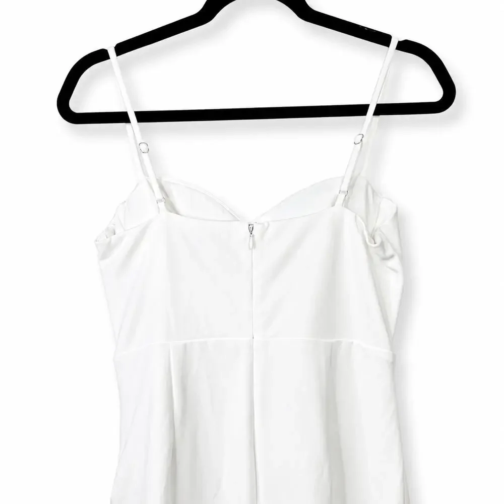 Lulus NWOT White Always Turning Heads Bustier Tulip Sweetheart Midi Dress Large - Picture 8 of 10